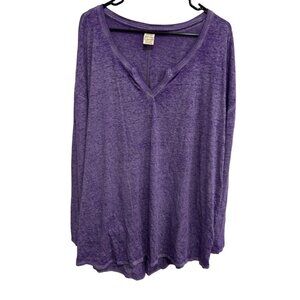 Faded Glory NWT Womens Plus Size 3X Purple Long Sleeve V-Neck Top